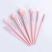 2019 arrive news 7 pcs free sample woman's toiletry beauty product inclined tube kabuki blush brushes