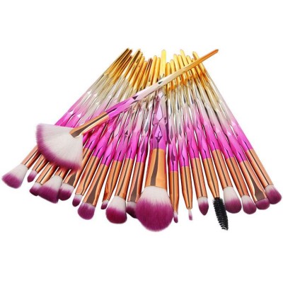 Professional Foundation Blush Eye shadow Lip Cosmetic Beauty Make Up Brush Set 20 Pcs Diamond Makeup Brushes