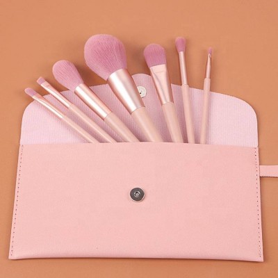 OEM 2020 new style private label angular blush conclear brush 7/12 pcs eyebrow vegan makeup brush with pink case